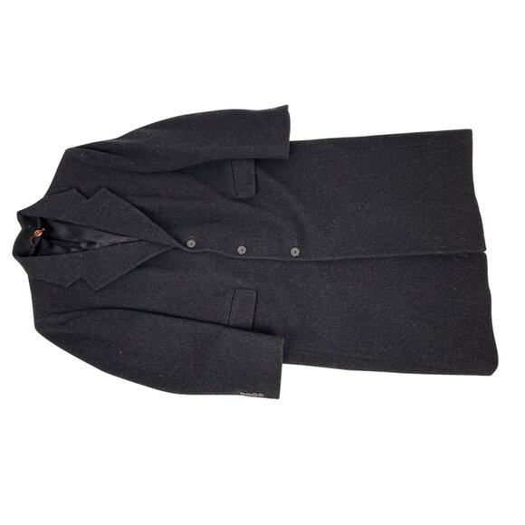 Barrister Men's Black Vintage Wool Overcoat Hartmarx Specialty Stores